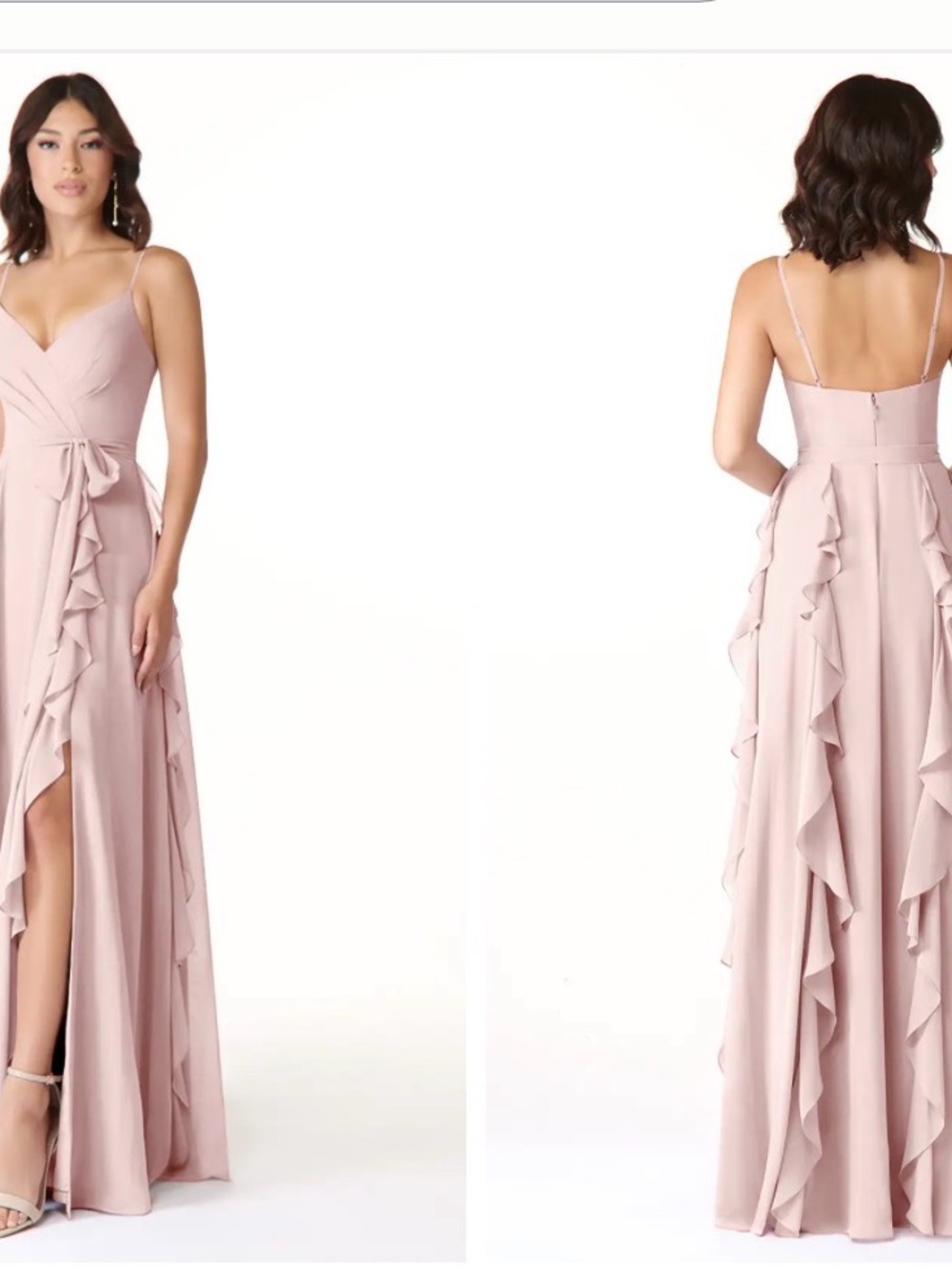 Light Pink Spaghetti Strap Wrap-Front Women’s Dress- NWT